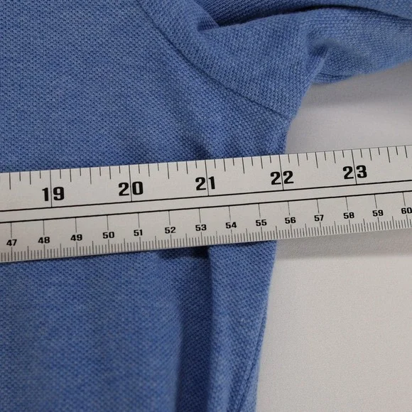 Polo Ralph Lauren Mens Blue Cotton Pique Quarter Zip Pullover Sweater Large LG - Picture 7 of 10